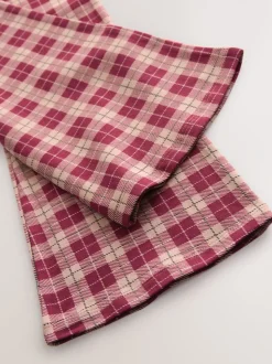 Red/Berry Check Flare Leggings (3-16yrs)