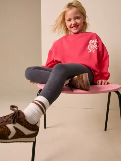 Red/Charcoal Bagel Sweatshirt and Leggings Set (3-16yrs)