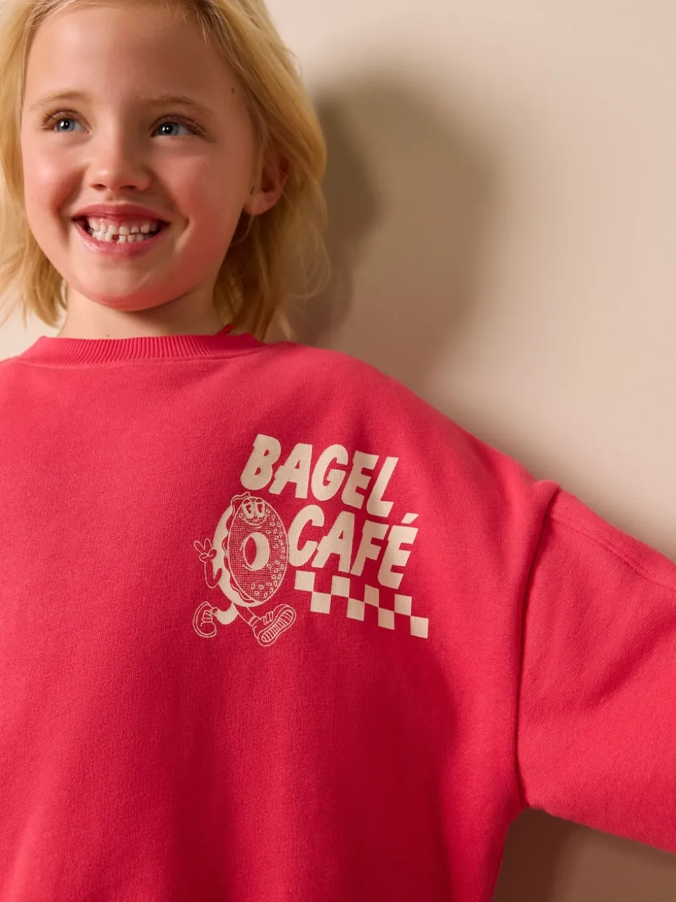 Red/Charcoal Bagel Sweatshirt and Leggings Set (3-16yrs)