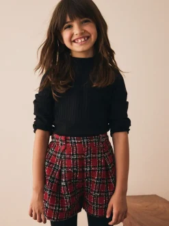 Red Check Shorts (3-16yrs)