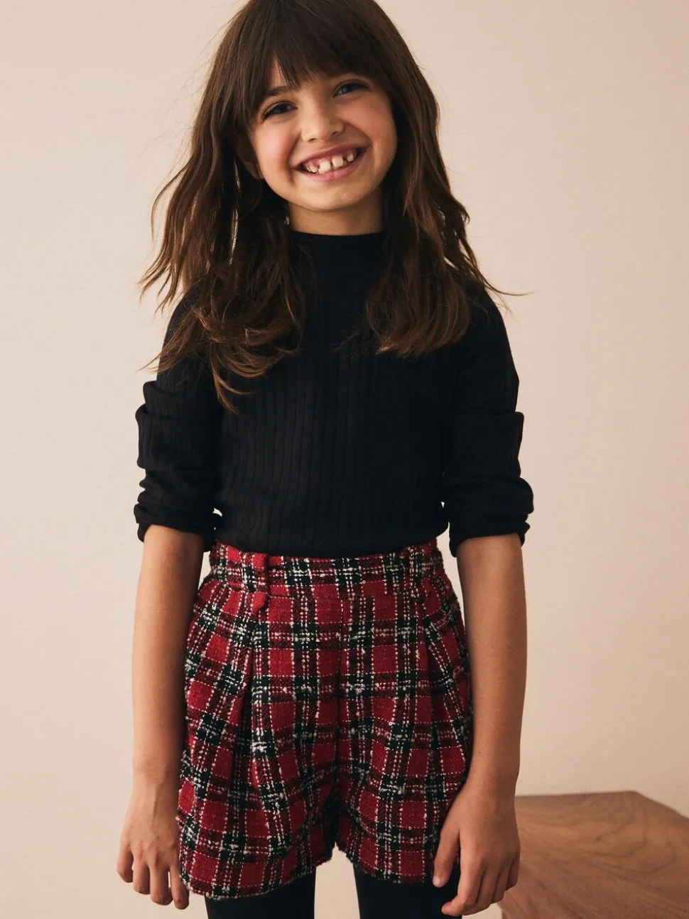 Red Check Shorts (3-16yrs)