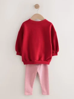 Red Christmas Characters Sweatshirt & Leggings Set (3mths-7yrs)