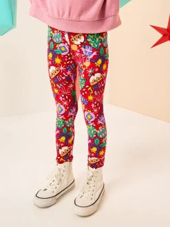 Red Christmas Leggings (3-16yrs)