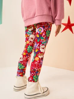 Red Christmas Leggings (3-16yrs)