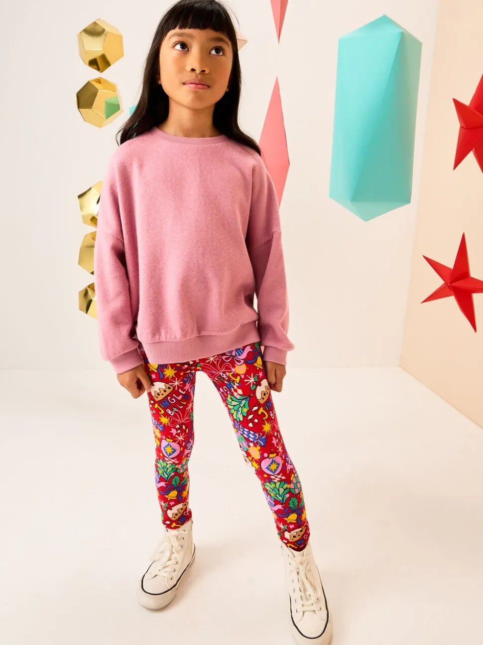 Red Christmas Leggings (3-16yrs)