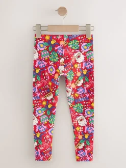 Red Christmas Leggings (3-16yrs)