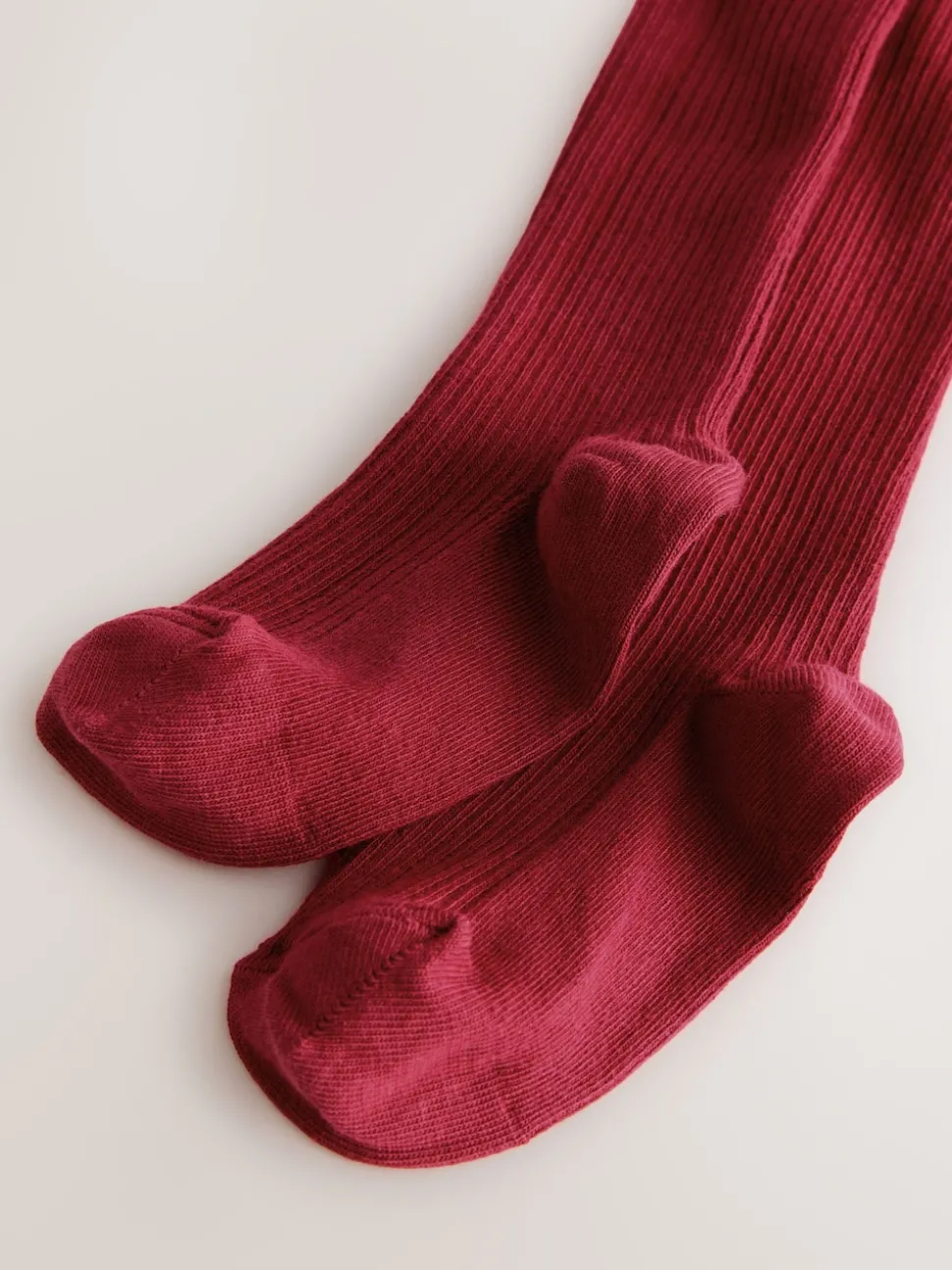 Red Cotton Rich Rib Tights