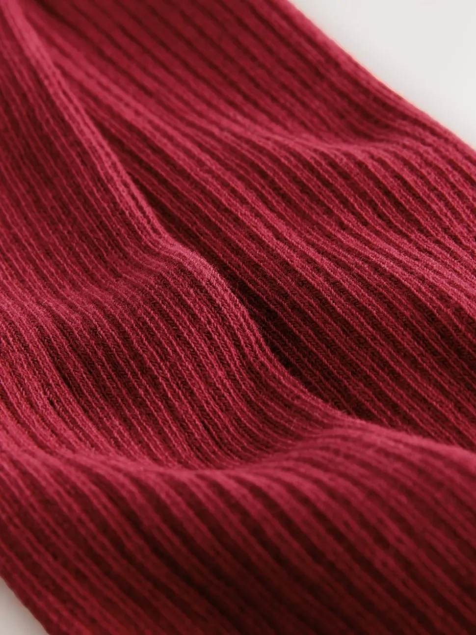 Red Cotton Rich Rib Tights