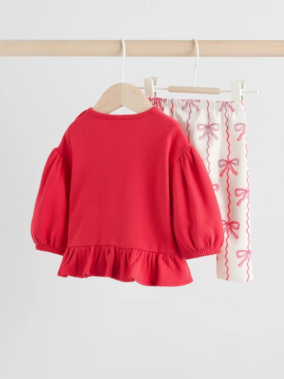 Red/Cream Baby Bow Sweaters and Leggings Set 2 Piece (0mths-2yrs)