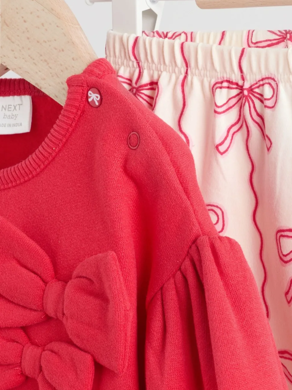 Red/Cream Baby Bow Sweaters and Leggings Set 2 Piece (0mths-2yrs)