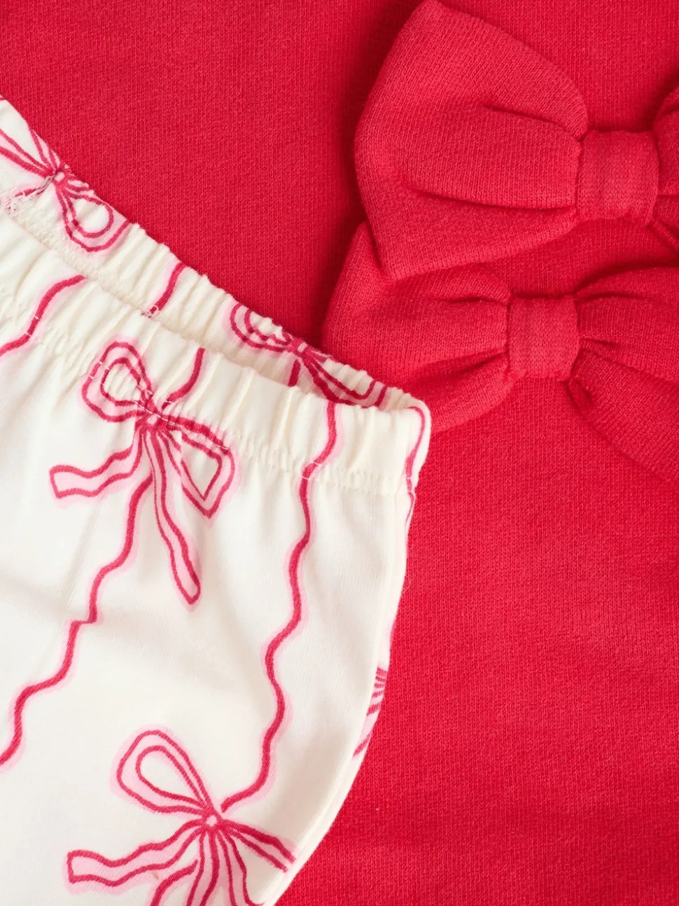 Red/Cream Baby Bow Sweaters and Leggings Set 2 Piece (0mths-2yrs)