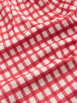 Red/Ecru Gingham Crinkle Jersey Jumpsuit (3-16yrs)