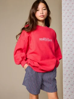 Red Embroidered Detail Sweatshirt (3-16yrs)