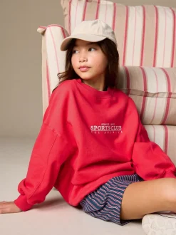 Red Embroidered Detail Sweatshirt (3-16yrs)