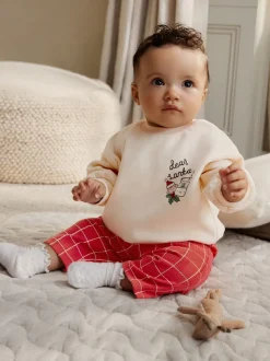 Red Graphic Print Christmas Sweat and Joggers Baby Set (0mths-2yrs)