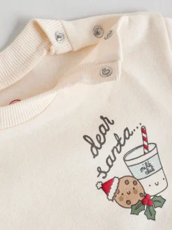 Red Graphic Print Christmas Sweat and Joggers Baby Set (0mths-2yrs)