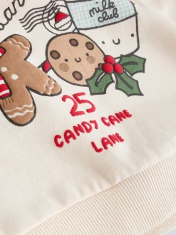 Red Graphic Print Christmas Sweat and Joggers Baby Set (0mths-2yrs)