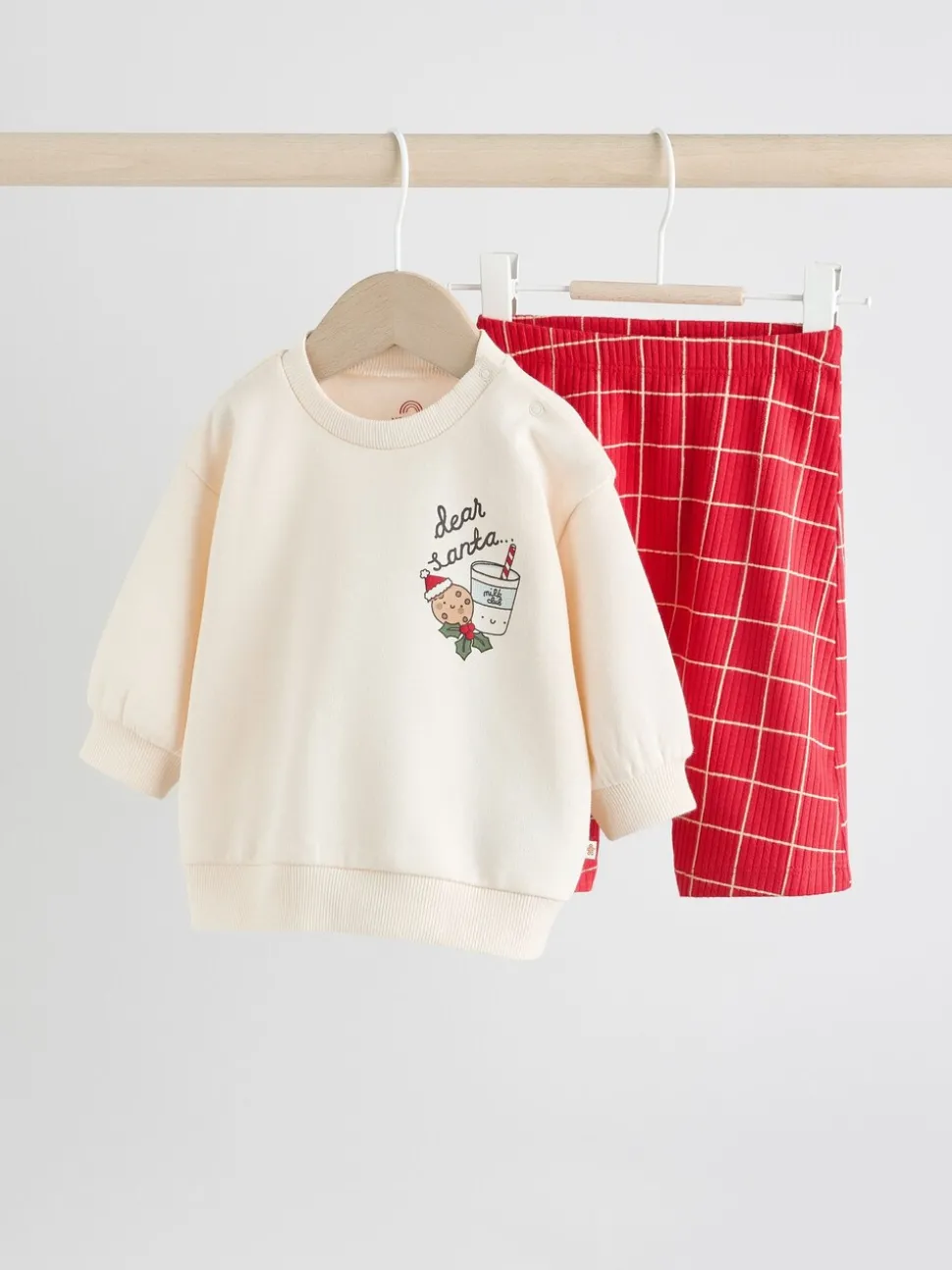 Red Graphic Print Christmas Sweat and Joggers Baby Set (0mths-2yrs)