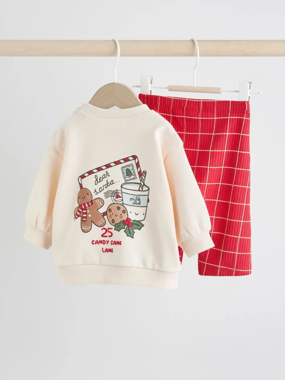 Red Graphic Print Christmas Sweat and Joggers Baby Set (0mths-2yrs)