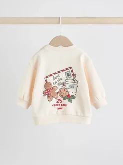 Red Graphic Print Christmas Sweat and Joggers Baby Set (0mths-2yrs)