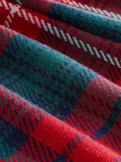 Red/Green Check Textured Barrel Leg Trousers (3mths-7yrs)