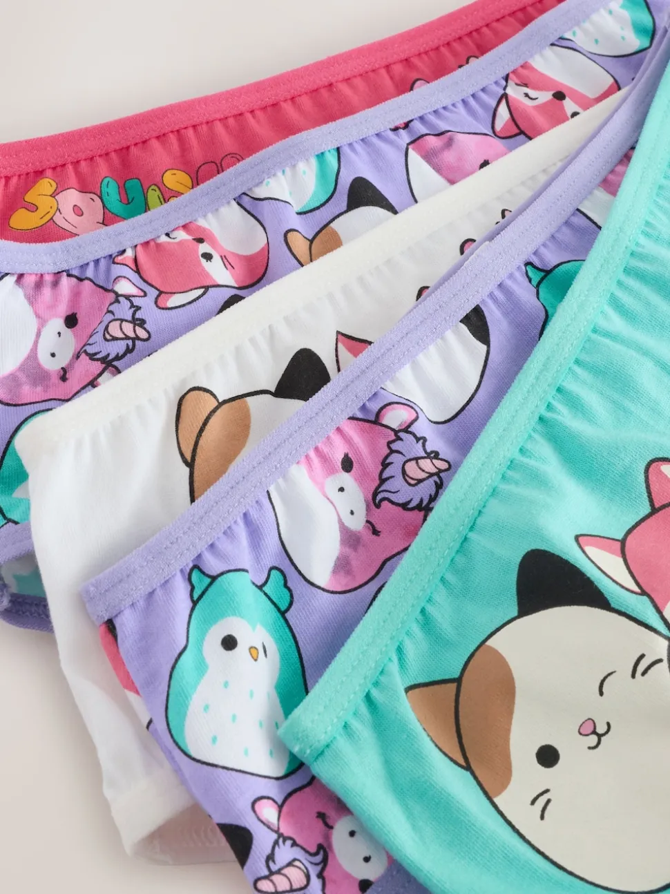 Red/Green 100% Cotton Squishmallow Briefs 5 Pack (5-14yrs)