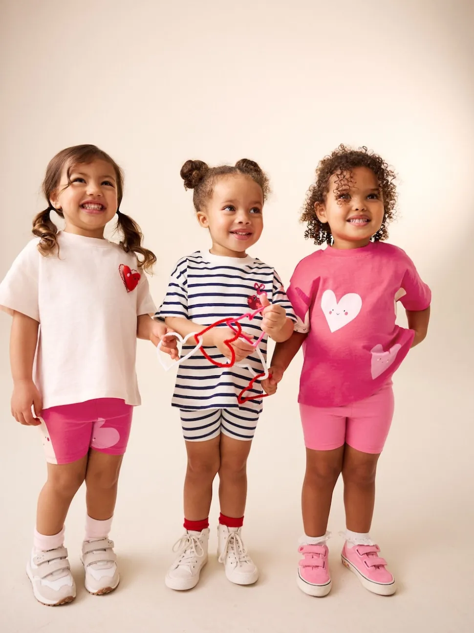 Red Hearts Cycle Shorts 3 Pack (3mths-7yrs)