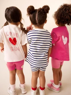 Red Hearts Cycle Shorts 3 Pack (3mths-7yrs)