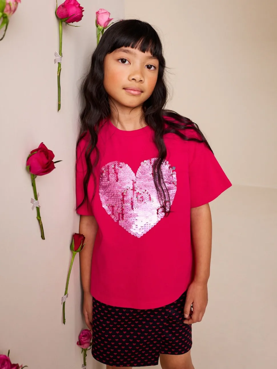 Red Heart Sequin T-Shirt (3-16yrs)