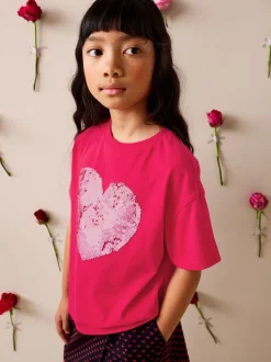 Red Heart Sequin T-Shirt (3-16yrs)