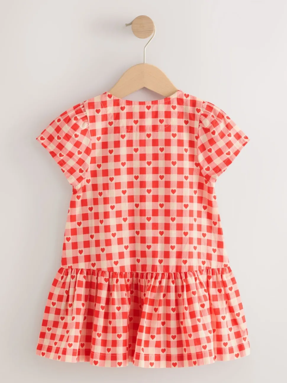 Red Heart Short Sleeve Cotton Dress (3mths-8yrs)