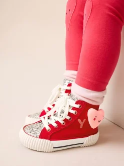 Red Heart Standard Fit (F) High Top Trainers