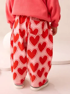 Red Heart Textured Barrel Leg Trousers (3mths-7yrs)