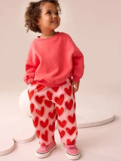 Red Heart Textured Barrel Leg Trousers (3mths-7yrs)