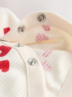 Red Heart Valentines Long Sleeve Baby Bodysuit