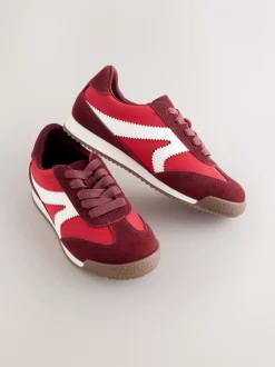 Red Lace Up Trainers