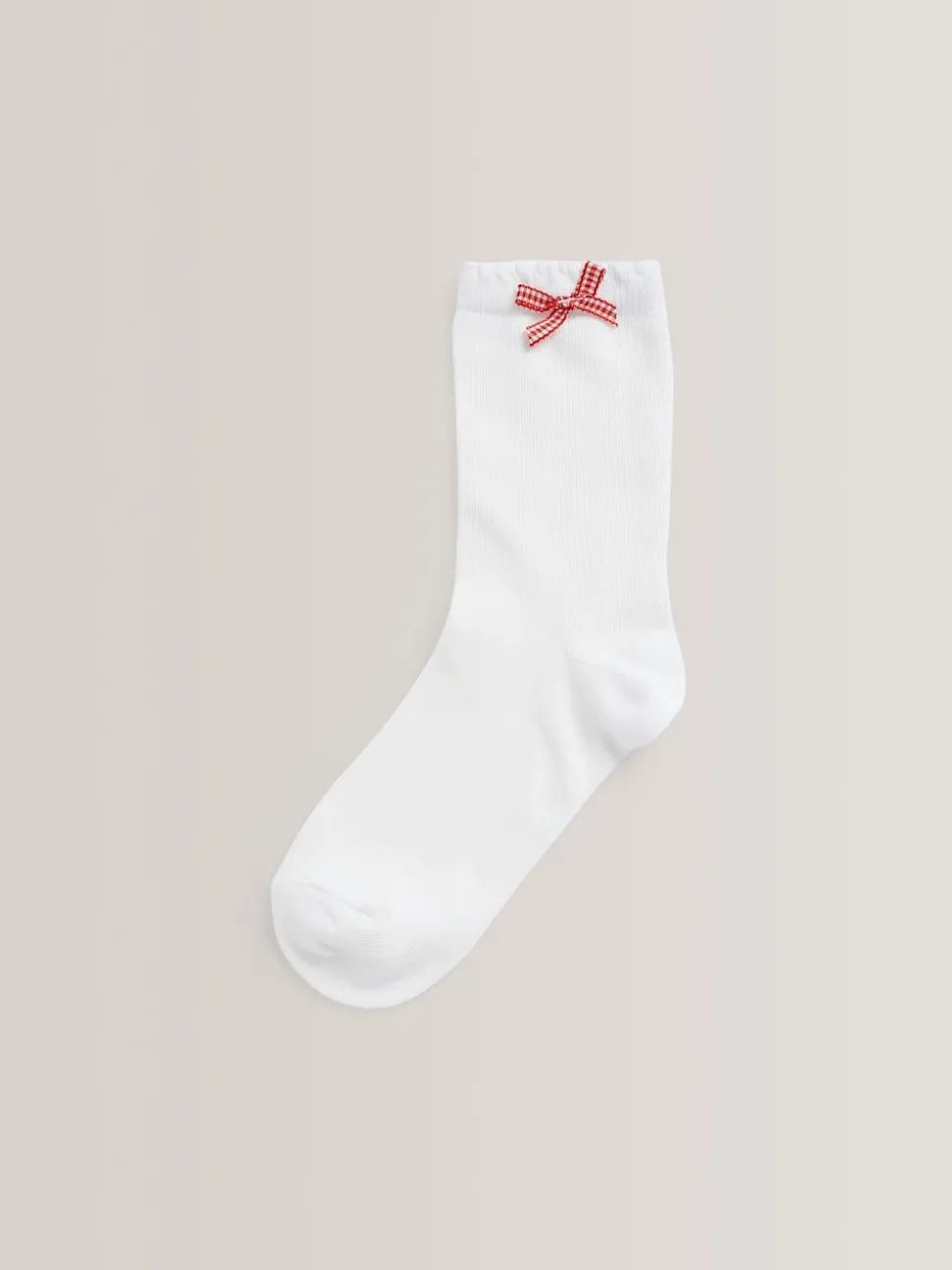 Red 5 Pack Cotton Rich Gingham Ankle School Socks