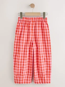 Red/Pink Gingham Pull On Barrel Trousers (3-16yrs)