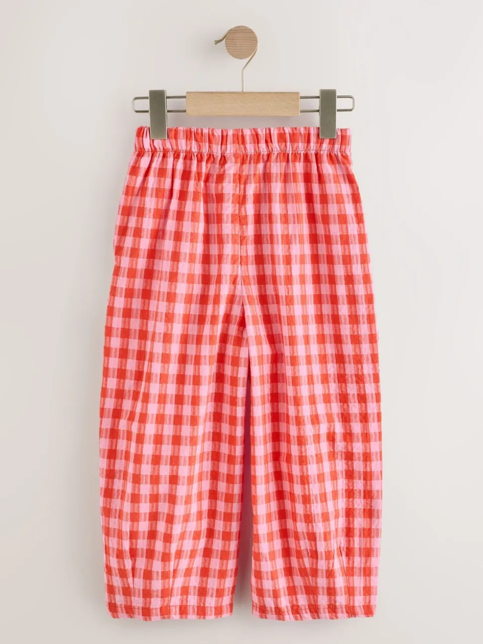 Red/Pink Gingham Pull On Barrel Trousers (3-16yrs)
