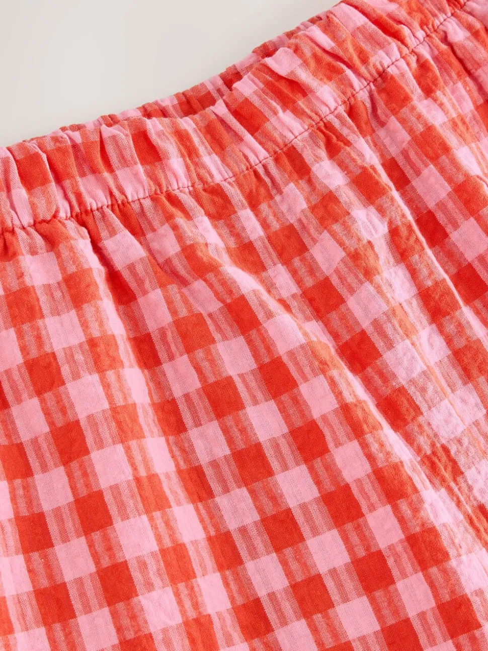 Red/Pink Gingham Pull On Barrel Trousers (3-16yrs)