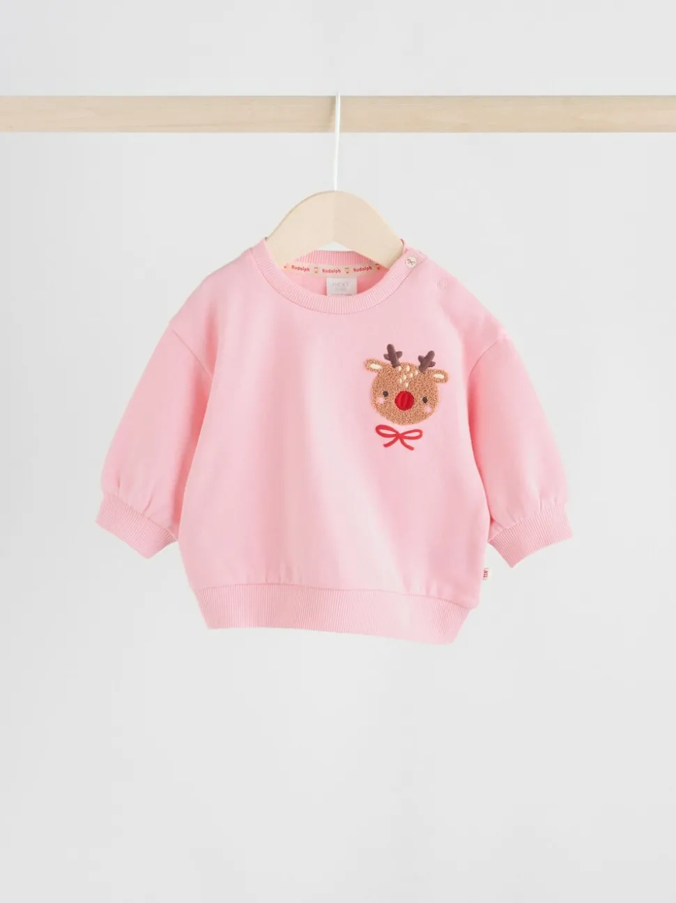 Red/Pink Reindeer Christmas Sweat and Joggers Baby Set (0mths-2yrs)