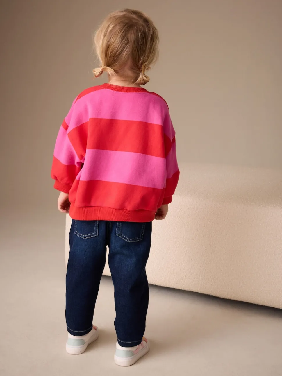 Red/Pink Stripe Crew Neck Sweatshirt (3mths-7yrs)