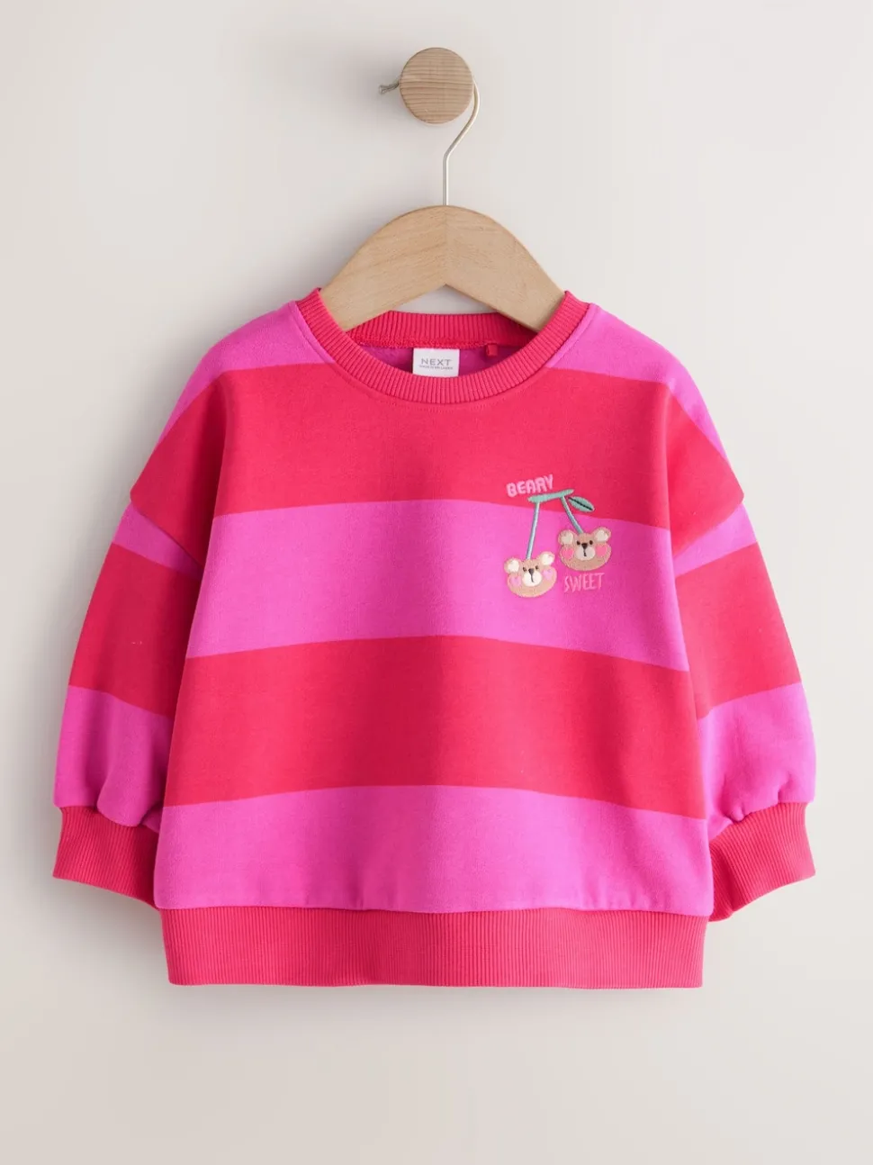 Red/Pink Stripe Crew Neck Sweatshirt (3mths-7yrs)