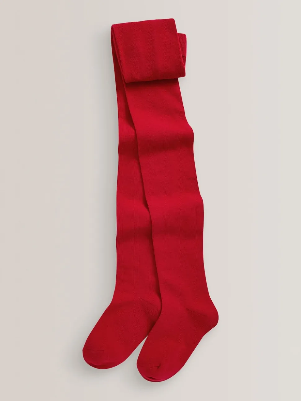 Red Regular Length 3 Pack Cotton Rich School Tights