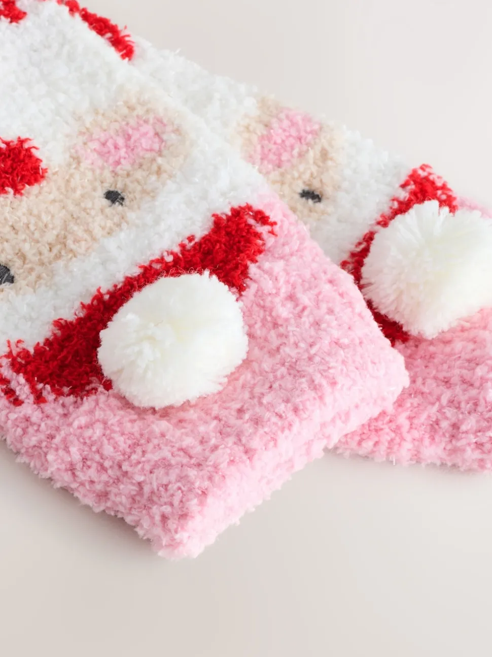 Red Santa Print Christmas Cosy Ankle Socks