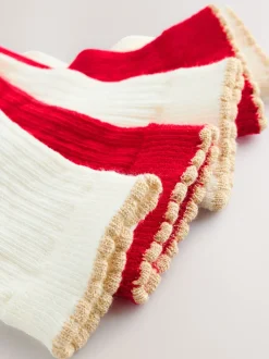 Red Sparkle Christmas Baby Sock 5 Packs (0mths-2yrs)