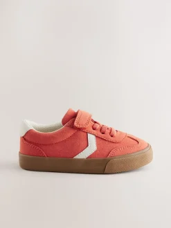 Red Standard Fit (F) Touch Fastening Elastic Lace Trainers