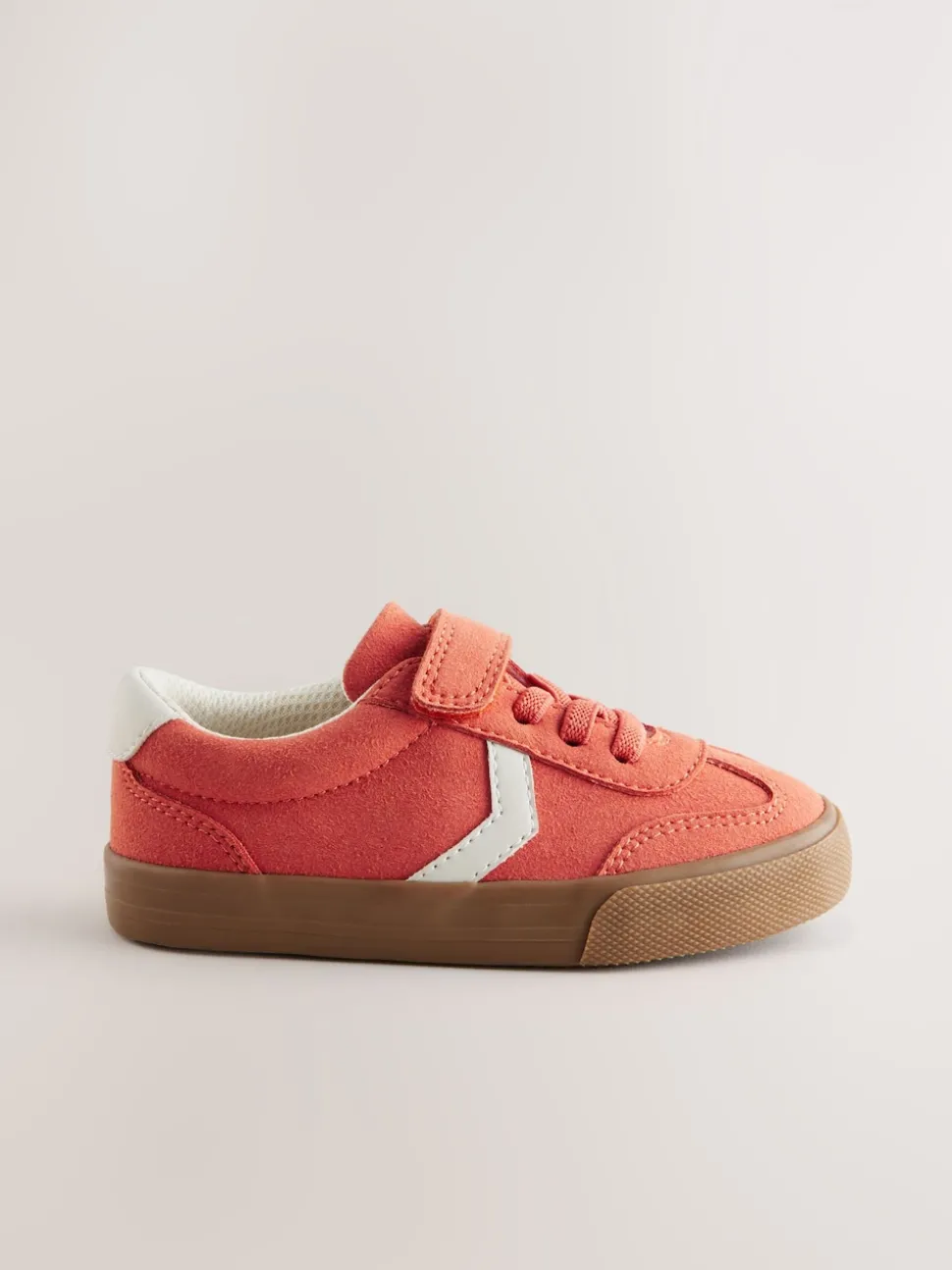 Red Standard Fit (F) Touch Fastening Elastic Lace Trainers