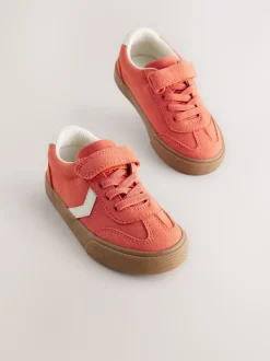 Red Standard Fit (F) Touch Fastening Elastic Lace Trainers