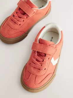Red Standard Fit (F) Touch Fastening Elastic Lace Trainers